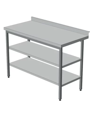 Стол с двумя полками AISI 201, 1700х600х850