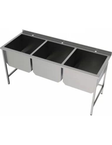 Мийка 3-х секційна AISI 304 без полиці 1900х600х850(400) Мийка 3-х секційна AISI 304 без полиці 1900х600х850(400)