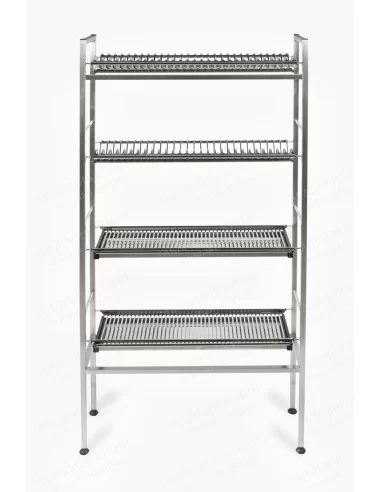 Стеллаж-сушка (2 ряда тарелки, 2 ряда стаканы), 900х300х1600