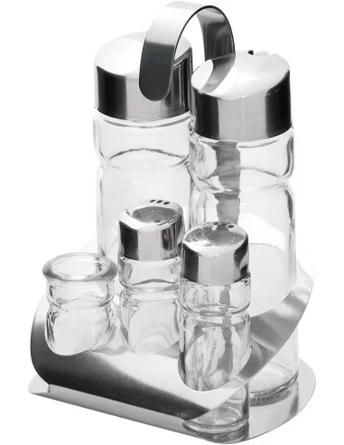 Набір для спецій 5 предметів (сіль, перець,олія, оцет, зубочистка) н/ж Stalgast 362007 Набір для спецій 5 предметів (сіль, перець,олія, оцет, зубочистка) н/ж Stalgast 362007