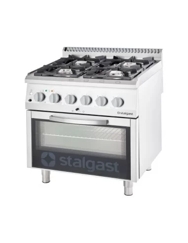 Плита газова (4 конфорки) зі статичної електричною духовкою (24,0 + 7 кВт, G 30/400) Stalgast 971633 Плита газова (4 конфорки) зі статичної електричною духовкою (24,0 + 7 кВт, G 30/400) Stalgast 971633