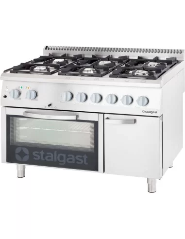 Плита газова (6 конфорок) з електричною духовкою (36,5 + 7 кВт, G 20/400) Stalgast 9717210 Плита газова (6 конфорок) з електричною духовкою (36,5 + 7 кВт, G 20/400) Stalgast 9717210