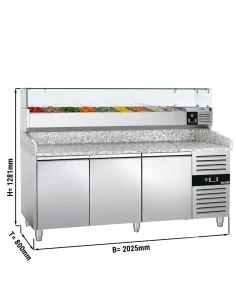 Стіл холодильний для піци PREMIUM - 2,0 x 0,8 м / 3 двері / 580 л GGM Gastro