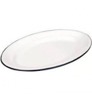 Блюдо овальное Ibili Blanca 35х24 см бело-синее 903935.