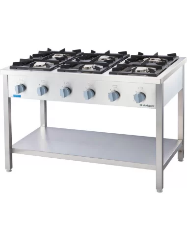 Плита газова Stalgast G30, 6 конфорок на відкритій базі 979623