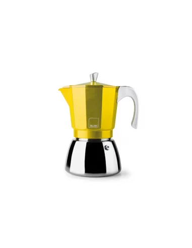Гейзерная кофеварка Ibili Elba 450 мл желтая 629409