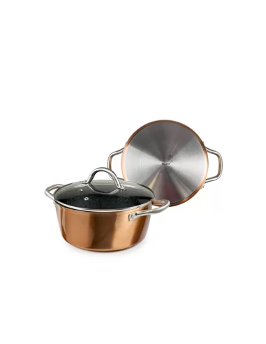 Кастрюля низкая Ibili Natura Copper 20 см с крышкой 495420