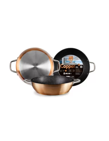 Сковорода индукционная глубокая Ibili Natura Copper 28 см медь 495628