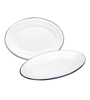 Блюдо овальное Ibili Blanca 30х20 см бело-синее 903930.