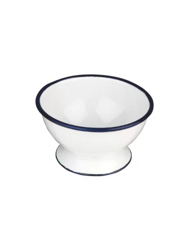 Креманка эмалированная Ibili Blanca 12х8 см бело-синяя 903812