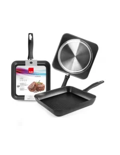 Сковорода-гриль индукционная Ibili New Induplus 28х28 см алюминий 400328N