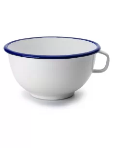 Чаша с ручкой Ibili Blanca 14 см бело-синяя 903814