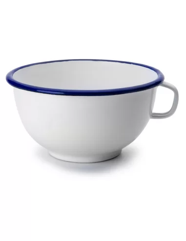 Чаша с ручкой Ibili Blanca 14 см бело-синяя 903814