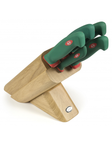 Набір ножів кухонних Sanelli Premana Leck 5 шт. з підставкою (дуб) 931605