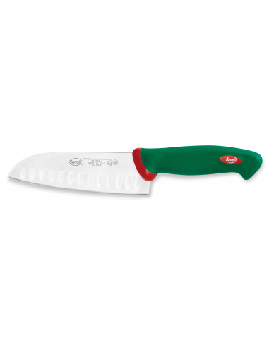 Нож японский Sanelli Premana Santoku с выемками 16 см зеленый 385616