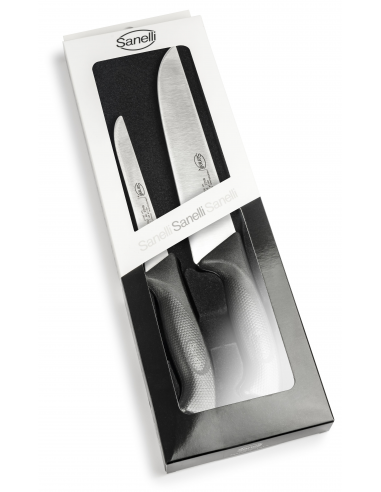 Набір ножів для м'яса Sanelli Skin 2 шт. в блістері чорний 900202