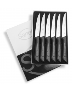 Набір ножів для стейка Sanelli Skin 6 шт. в блістері чорний 903206
