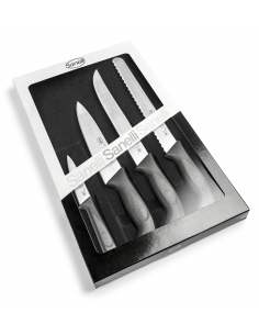 Набір ножів кухонних Sanelli Skin 4 шт. в блістері чорний 909204