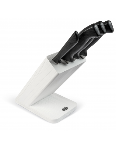 Набор кухонных ножей Sanelli Skin Bianco 4 шт. с подставкой 927204B