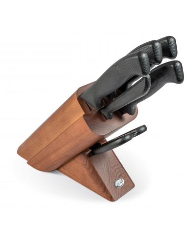 Набір ножів кухонних Sanelli Skin Leck 6 шт. з підставкою (вишня) 931206 Набір ножів кухонних Sanelli Skin Leck 6 шт. з підставкою (вишня) 931206