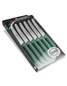 Набір столових ножів Sanelli Jolly 6 шт. в блістері зелений 906206.V