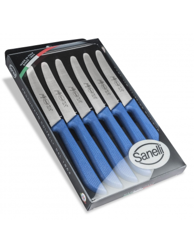 Набор столовых ножей Sanelli Jolly 6шт. в блистере синий 906206.A