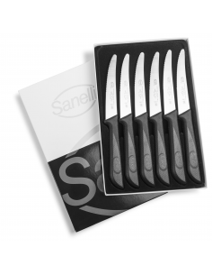 Набір столових ножів Sanelli Skin 6 шт. в блістері чорний 904206