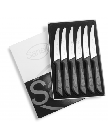 Набор столовых ножей Sanelli Skin 6шт. в блистере черный 904206