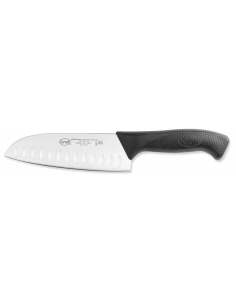 Нож японский Sanelli Skin Santoku с выемками 16 см черный 385216