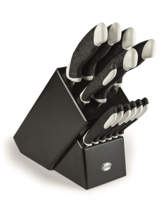 Набір ножів Sanelli Sakura Master 13 шт. з підставкою чорно-білий 956513