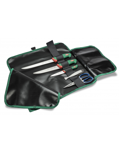 Набор ножей для рыбы Sanelli Premana 5 шт. в сумке-свертке зеленый 981605