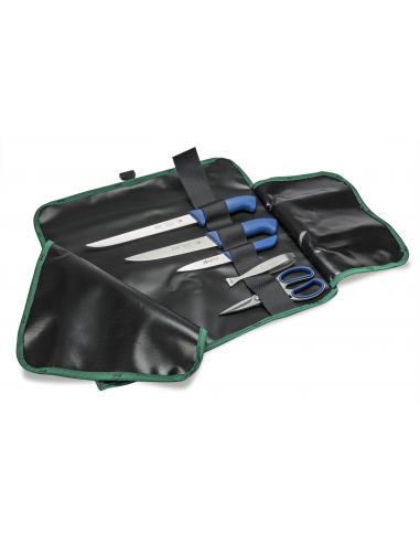 Набір ножів для риби Sanelli Skin 5 шт. в сумці-скрутці синій 981205.A