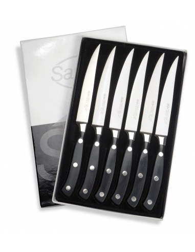 Набір ножів для стейка Sanelli Ergoforge 6 шт. в блістері чорний 902906