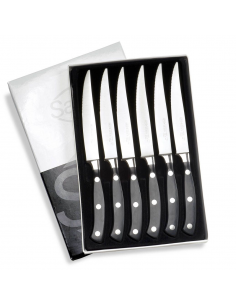 Набір ножів для стейка Sanelli Ergoforge 6 шт. в блістері чорний 903906