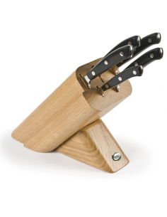 Набор кухонных ножей Sanelli Ergoforge Leck 5 шт. с подставкой (дуб) 990055