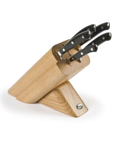 Набір ножів кухонних Sanelli Ergoforge Leck 5 шт. з підставкою (дуб) 990055