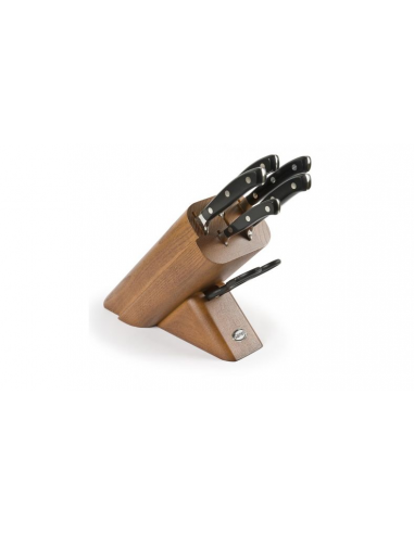 Набор кухонных ножей Sanelli Ergoforge Leck 6 шт. с подставкой (вишня) 990165