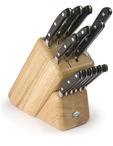 Набор кухонных ножей Sanelli Ergoforge Maxime 13 шт. с подставкой (дуб) 990035