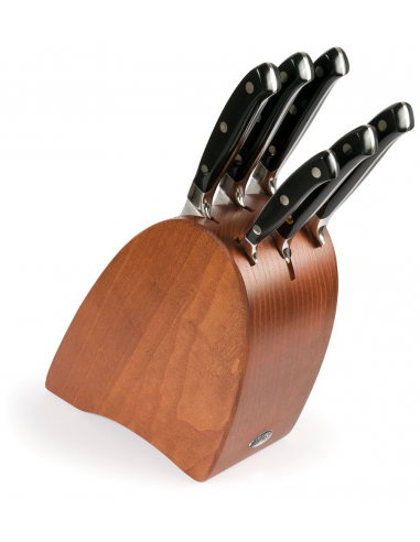 Набір ножів кухонних Sanelli Ergoforge Rio 6 шт. з підставкою (вишня) 992065