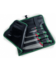 Набір ножів кухонних Sanelli Premana 5 шт. в сумці-скрутці зелений 980605