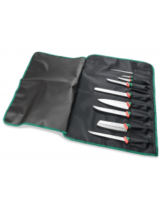 Набір ножів кухонних Sanelli Premana 9 шт. в сумці-скрутці зелений 983609