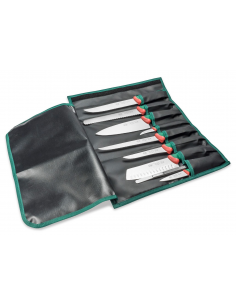 Набор кухонных ножей Sanelli Premana Chef² 9 шт. в сумке-свертке зеленый 985609