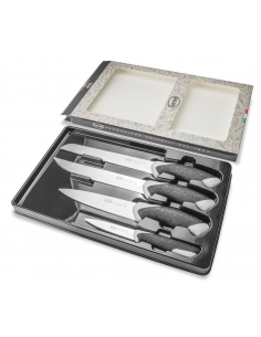 Набір ножів кухонних Sanelli Sakura 4 шт. в блістері чорно-білий 909504