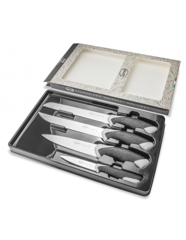 Набір ножів кухонних Sanelli Sakura 4 шт. в блістері чорно-білий 909504