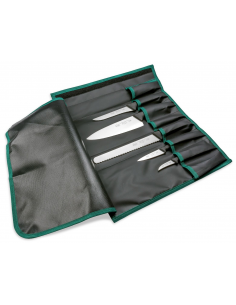 Набор кухонных ножей Sanelli Skin Chef² 5 шт. в сумке-свертке черный 985205