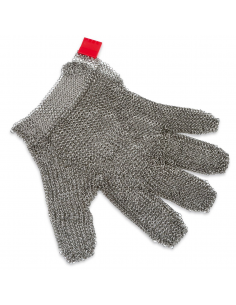 Рукавичка м'ясника Sanelli M захисна нержавіюча сталь червона 281008