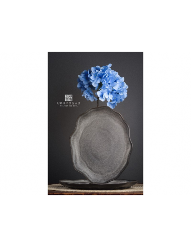 Тарелка фигурная 25,5 см Grey Stone Bazalt UP-207-02