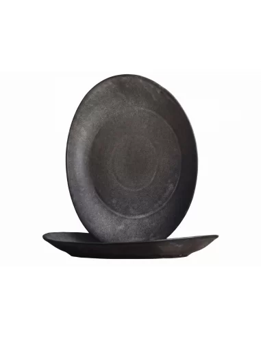 Тарілка овальна 30,5х27 см Grey Stone Bazalt UP-101-02