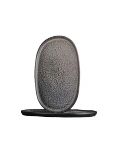 Тарілка овальна фактурна 34,5х23,5 см Grey Stone Bazalt UP-102-02