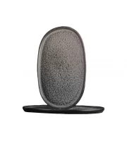 Тарілка овальна фактурна 34,5х23,5 см Grey Stone Bazalt UP-102-02